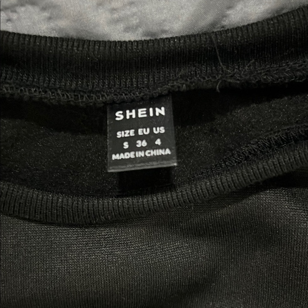 NWOT Black Sweatshirt with Silver Angel Wings - Picture 3 of 4